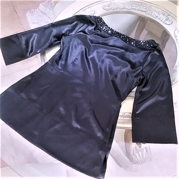 BCBGMaxAzria Silky Soft Black Cover Up or Top, szS - Picture 4 of 6